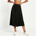 thumbnail image 6 of Costeam Womens Crinkle Textured Split Front Wide Leg Capri Pants with Side Patch Pockets Elastic High Waist Lightweight Breathable Fabric Solid Color Cropped Casual Trousers Multi Color, 6 of 9