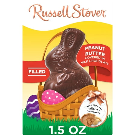 RUSSELL STOVER Easter Peanut Butter Milk Chocolate Easter Bunny, 1.5 oz.