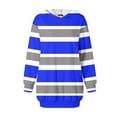 thumbnail image 5 of SMihono Deals Womens Casual Hoodies Mini Dress Casual Oversized Long Sleeve Sweatshirt Striped Gradient Print Pullover with Pockets Blue 10, 5 of 5