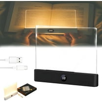 Luma Lit Book Light, Smart Dimmable USB Rechargeable Flat Panel LED Reading Light with Glow Panel and Page Glow, Night Reader Book Light for Reading in Bed (Black)