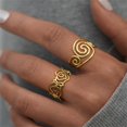 thumbnail image 3 of Misright Delicate Curved Band Gold Plated Stainless Steel Ring For Special Occasions, 3 of 9