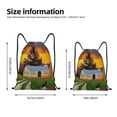 thumbnail image 4 of Kdxio Fall Village Scenery Print Drawstring Backpack Bag,Waterproof Draw String Back Sack, Gym Drawstring Bags Swim Bag For Unisex, 4 of 9