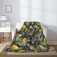thumbnail image 2 of Throw Blanket for Couch Sofa and Bed, Citrus Fruits Elegant Lemons Super Soft Plush Throw Blanket, Fuzzy Cuteness Comfy Warm Washable Flannel Blanket & Throws for All Season, 2 of 5