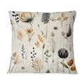 thumbnail image 3 of Designart "Monochrome Geometric Florals" Boho Printed Throw Pillow, 3 of 5