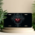 thumbnail image 4 of License Plate, Heart cross Emblem Decorative Front,Personalized Stainless Steel License Plate Cover For Men Women,12.2" X 6.2", 4 of 6