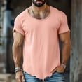 thumbnail image 2 of CUSTG Men T-Shirts Solid Color Crew Neck T Shirt Soft Breathable Casual Tee Shirt For Everyday Comfort Versatile Fashion Tops, 2 of 4