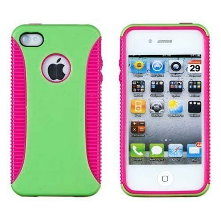 Hybrid Rugged Rubber Matte Hard Case Cover For iPhone 4 4S 4G + Clear Screen