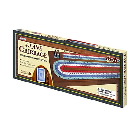 Kroeger 4-Track Wood Cribbage Board Set w/ Playing Cards