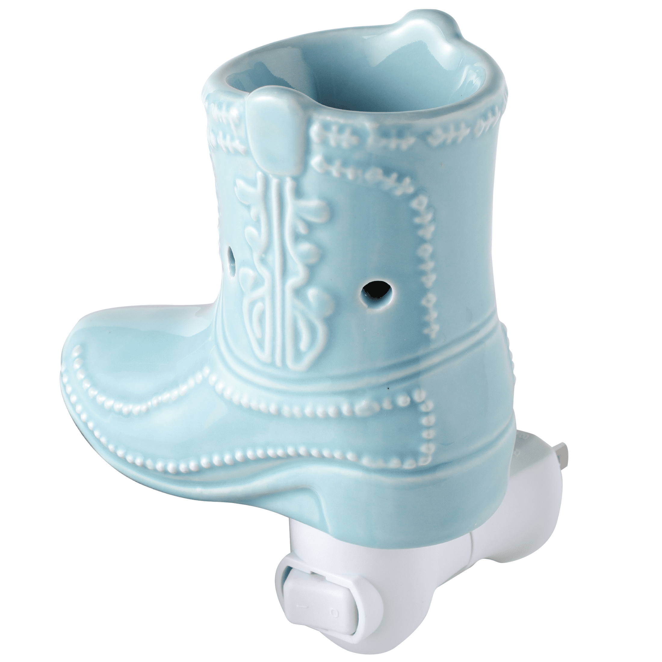 Mainstays Blue Cowboy Boot Plug-in Wax Melt Warmer with LED Light