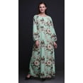 thumbnail image 3 of Bimba Moss Georgette Floral & Bird Printed WomenÃ¢â‚¬â„¢s Long Sleeve MaxiÃ‚Â&nbsp;DressÃ‚Â&nbsp;Elastic Waist Gown-XSmall, 3 of 5