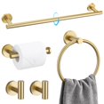 thumbnail image 1 of Set de accesorios de baño TQKAG en oro cepillado, 5 piezas, 1 of 8