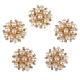thumbnail image 2 of 5 Piezas Cluster Pearl Flower Pearl Diamante Crystal Rhinestone Botones Adornos Flatbacks Apliques Para Decoración Invitación De Boda Funda Para Teléf SOLEDAD Ornamento de la perla, 2 of 8
