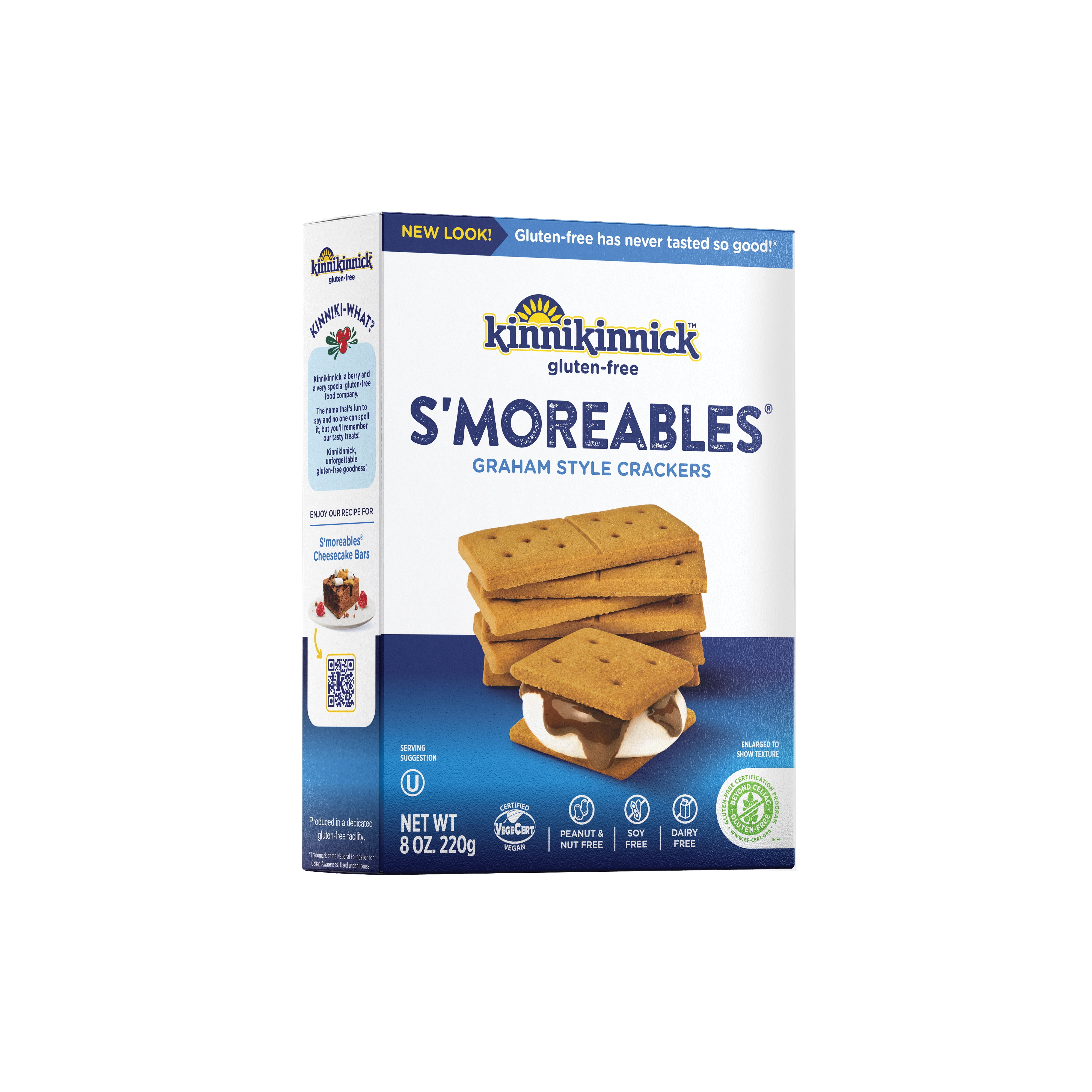 (6 pack) Kinnikinnick Gluten Free, Smoreables Graham Style Crackers, Gluten Free Crackers, Gluten Free, Vegan, Kosher, Peanut Free, Nut Free, Soy Free, Dairy Free, 10.5 oz. 8 oz