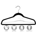 thumbnail image 2 of Black Velvet Ultra Thin Slimline Hanger w/ Fixed Bar, Box of 100 Space Saving Suit Hangers w/ Chrome Swivel Hook for Shirt and Pant, 2 of 3