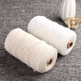 thumbnail image 2 of Durable 200m White Cotton Cord Natural Beige Twisted Cord Rope Craft Macrame String DIY Handmade Home Decorative Supply 3mm, 2 of 4