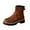 Coffee, variant on Mgmyaa Women's Winter Casual Ankle Boots Round Toe Buckle Strap Low Block Heel Booties