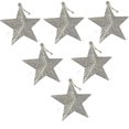 thumbnail image 2 of Paquete de 6 adornos para árboles de Navidad: adornos colgantes de estrellas con purpurina dorada, adornos festivos, dorados, 3,5 pulgadas, 2 of 5