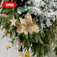 thumbnail image 5 of Artificial Flower, Christmas Flower Head, Holiday Wreath Ornaments, Lifelike Poinsettias and Holly Arrangements, Velvet-Textured Petals, Fade-Resistant, Reusable, Home Decoration Accessories, 5 of 7