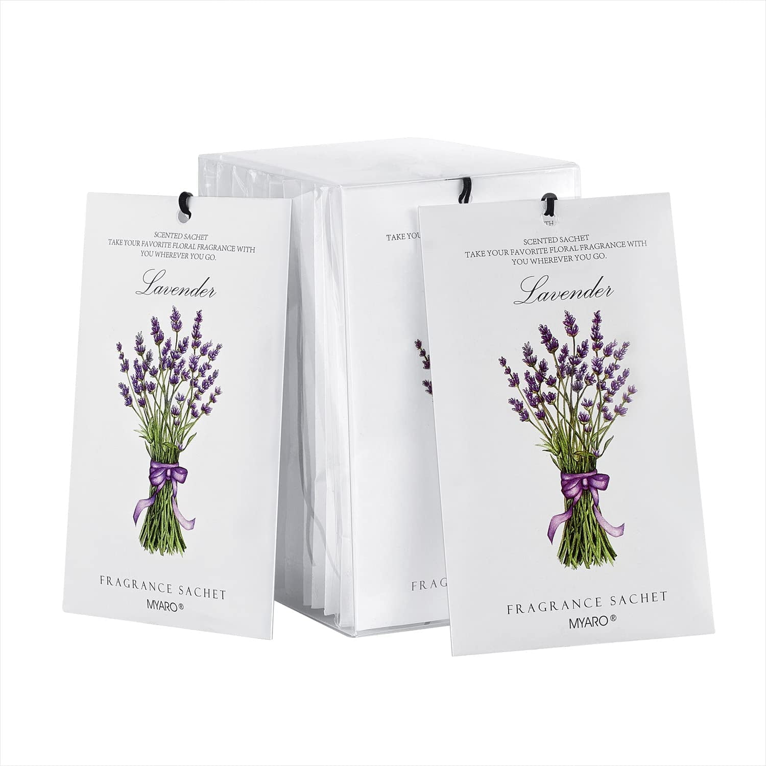 Lavender Scented Fragrance Hanging Sachet Draws Car Pack of 6 Freshens Clothes Wardrobe 
