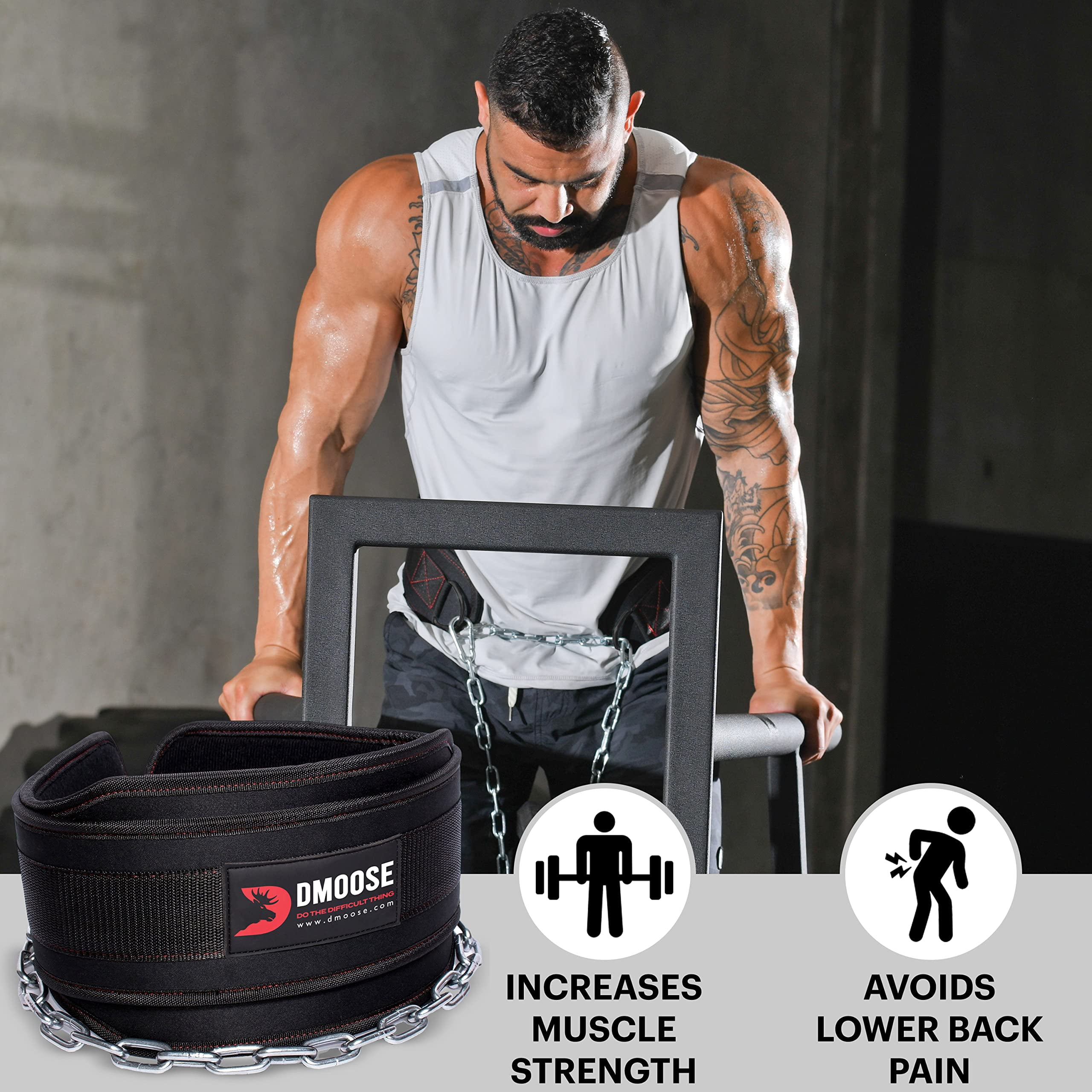 Supercharge Your Workout with DMoose Dip Belt with Chain!