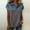 *Gray, variant on ClodeEU Women's Notch Collar Patchwork Denim Short Sleeve Shirt ,Trendy Casual Blouse Green,Womens Plus S