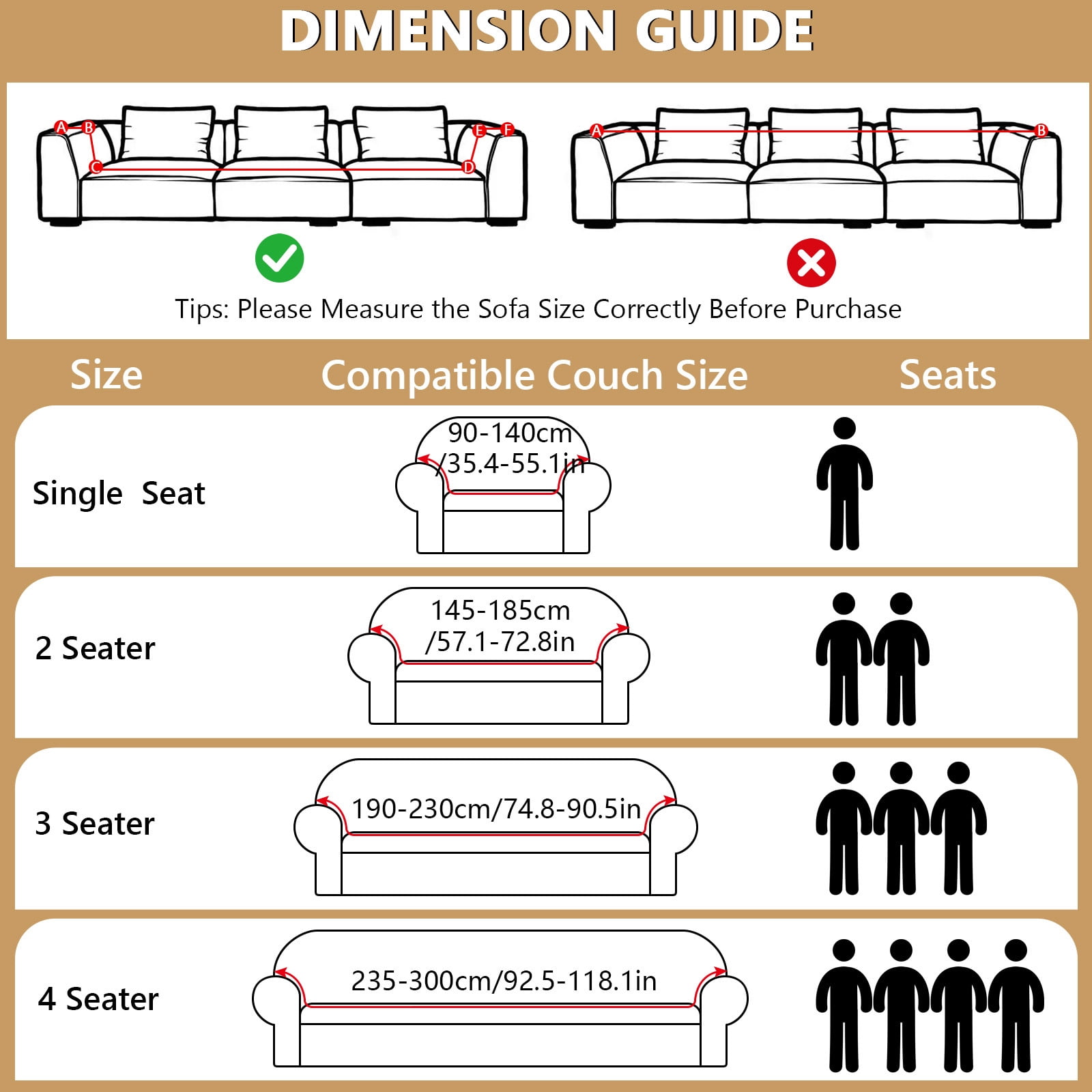 ANMINY Stretch Sofa Covers Couch Covers Furniture Protector Sofa Slipcover Leaf Pattern 3-seater (75"-90.5")