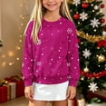 thumbnail image 5 of ITSAME Christmas Sweater for Girls (5-15) Snowflake Polka Dot Print Crewneck Long Sleeve Knit Pullover for Holiday Party Size 7, 5 of 6