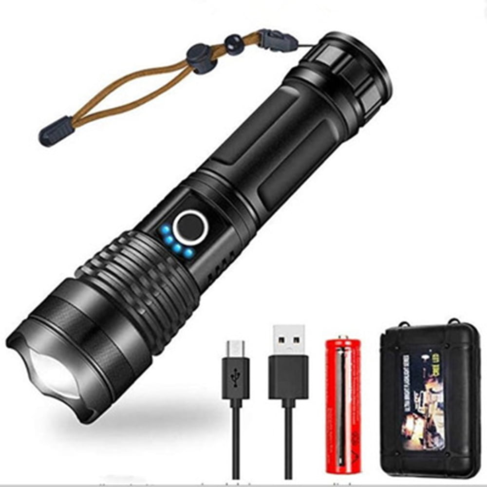 Flashlight LED Tactical Torch Rechargeable Zoom USB 20000LM 3-ModeL Camping UK 