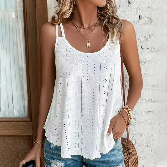 lmcalzta Plus Size Womens Summer Sleeveelss Tank Tops Spaghetti Strap Loose Fitting Breathable Stretch Basic Camis