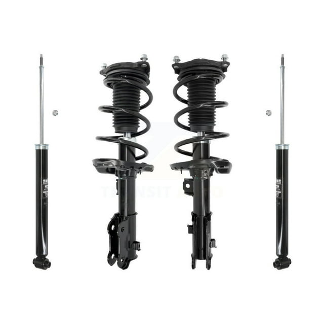 Transit Auto Front Rear Complete Suspension Shocks Strut and Coil Spring Mount Assemblies Kit for Car Hyundai Elantra Kia Forte - Left Right Side (Driver Passenger) K78M-100445