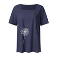 thumbnail image 4 of BLVB Women's Cotton Linen Tops Printed Button Square Neck Short Sleeve Summer Blouse Casual Plus Size Beach Shirts, 4 of 4
