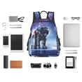 thumbnail image 4 of Yiaed Astronauts Start Running Print Lightweight Backpack Travel Backpacks Hiking Daypack for Women Men, 4 of 5