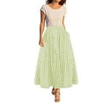 thumbnail image 2 of BKQCNKM Long Skirts for Women, Flowy Skirts for Women, High Waisted Skirts for Women, A Line Skirt, Long Flowy Skirts for Women, Plaid Skirt, Green XXL, 2 of 7