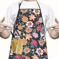 thumbnail image 2 of Pioneer Flower Floral Print Pattern Apron-Garden Aprons for Women with Pockets-Cotton Linen Waterproof Kitchen Cooking Gardening Aprons Adjustable for Kitchen,Cooking,BBQ and Salon 33x27 Inch, 2 of 6
