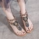 thumbnail image 4 of Zapatos de mujer Verano Estilo étnico Playa Playa Bohemio Vintage Con cuentas Tacones bajos Sandalias romanas Wmkox8yii  shkj1117, 4 of 6