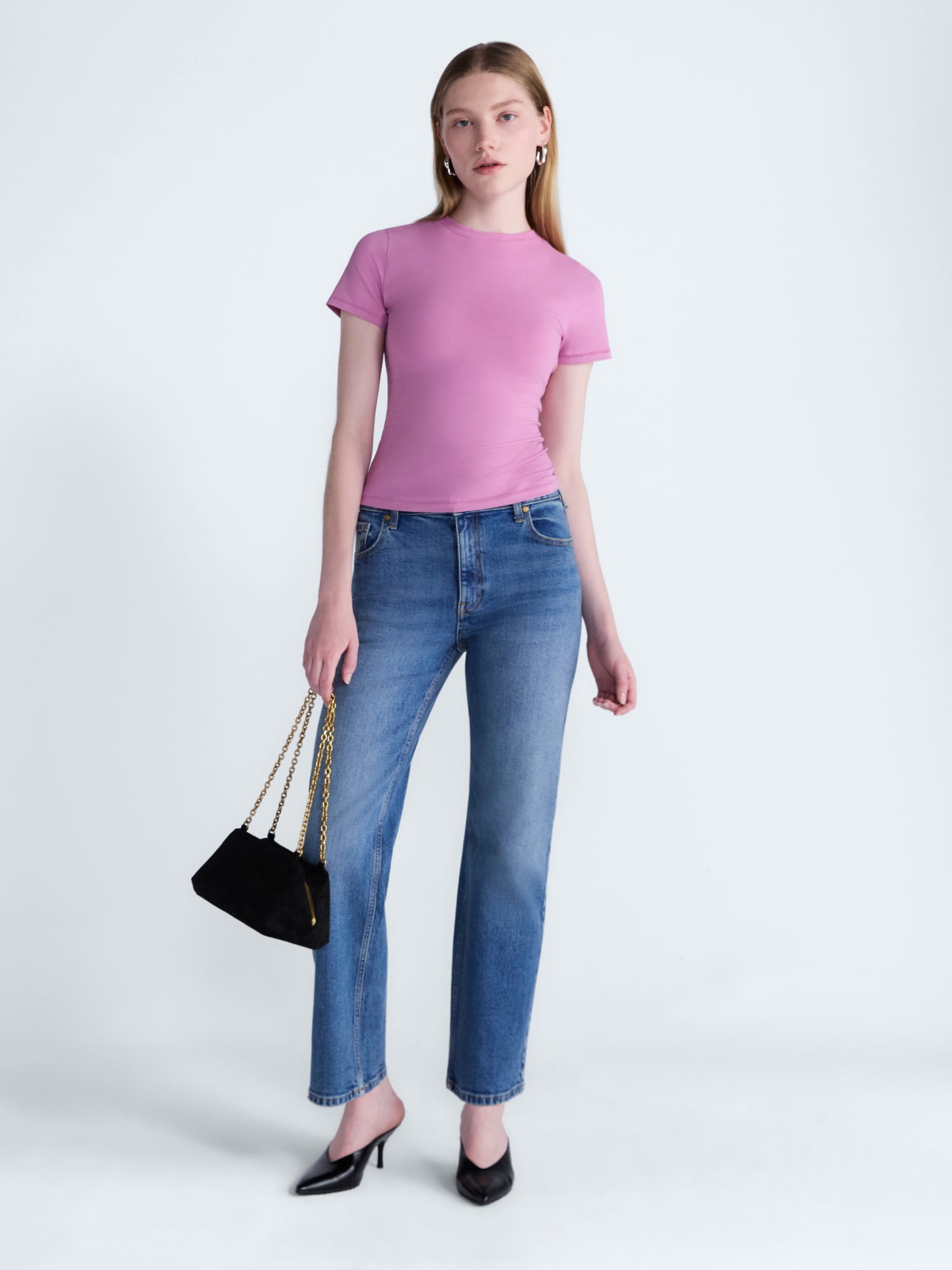 Scoop Women’s The York Baby Tee with Short Sleeves, Sizes XS-XXL