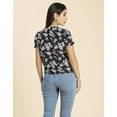 thumbnail image 3 of Moomaya Womens Printed Round Neck, Short Puffed Sleeves Casual Top, 3 of 8