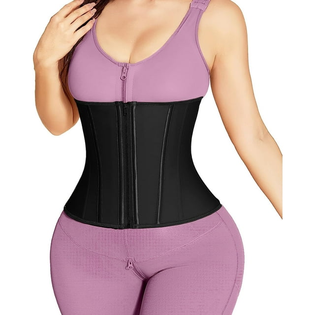 Waist Trainer for Women, Weight Loss Sports Girdle with Zipper, Body Shaper for Tummy Control