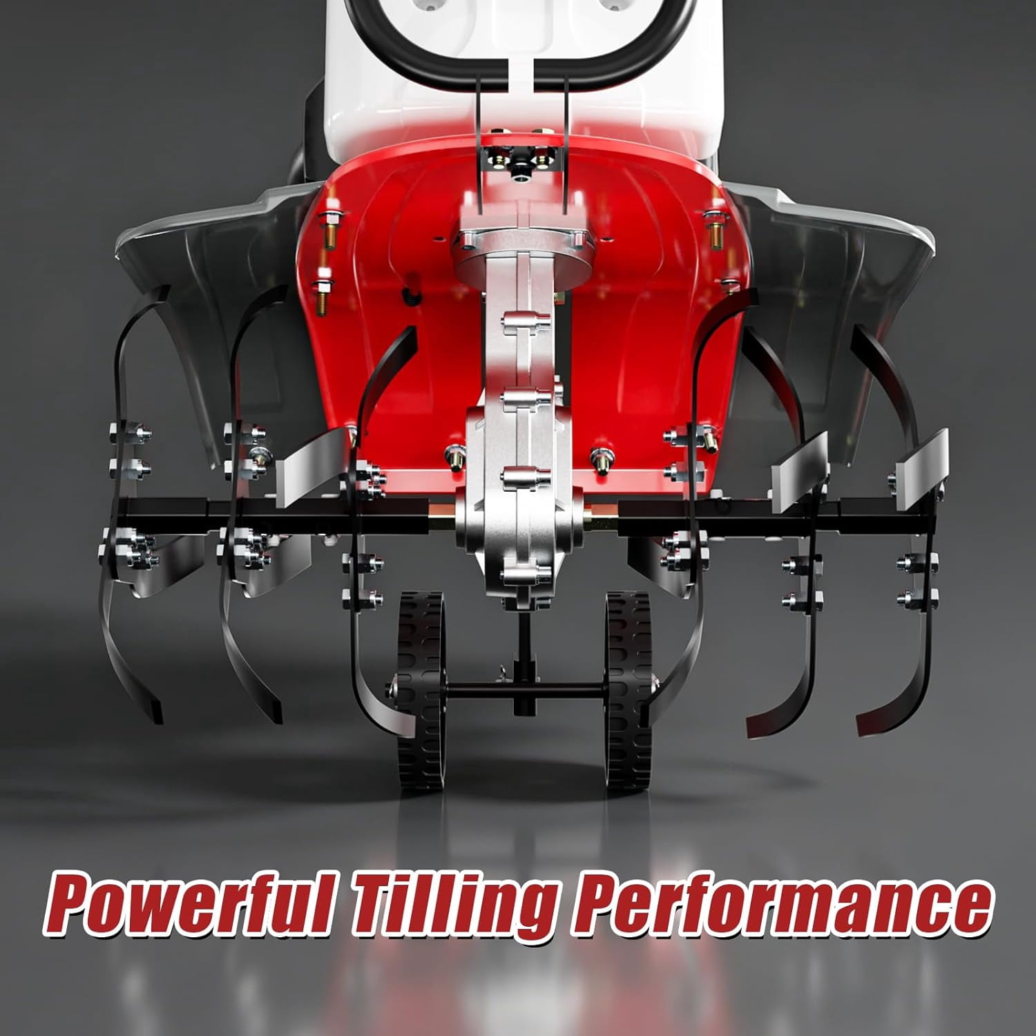 EAYSG 4 Stroke Gas Tiller Cultivator, 1.5KW 7500RPM Heavy Duty Rototiller, 6-Position Adjustable Height, 20" Working Width, 10" Tilling Depth, Gasoline Powered for Lawn Yard Soil Cultivation