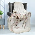 thumbnail image 4 of Abstract Soft Flannel Fleece Blanket, Abstract Floral Horse Flower Leaf Ornamental Paisley Pattern Swirl Artwork, Cozy Plush for Indoor and Outdoor Use, 60" x 80", Green Brown Pink, by Ambesonne, 4 of 5