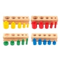 thumbnail image 3 of Juego de mesa de bloques de cilindros con perillas de juguete Montessori, bloques de escalera de cilindros de madera educativos para juguetes, 3 of 9