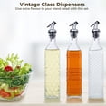thumbnail image 5 of 3Pcs Coffee Syrup Dispensers, Vintage Decorative Glass Bottles, Oil and Vinegar Dispenser Set with Leak-Proof Lids, Pour Spouts for Coffee Syrup, Oil, Vinegar, Soy Sauce, 5 of 6