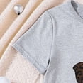 thumbnail image 4 of TOWED22 Kid Girls Clothes Outfits Cute Sweet Bowknot Print T-Shirt + Bowknot Print Denim Skirt Summer Clothing Set(Grey,2-3 Y), 4 of 7