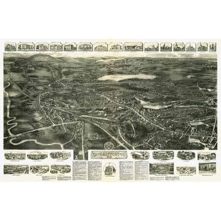 Old Map of Canton Massachusetts 1918 Norfolk County Canvas Art -  (36 x 54) - Walmart.com