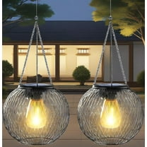 KagoLing Solar Lantern Outdoor Upgraded Hanging Solar Lights Christmas Decoration Decorative Lighting Waterproof Tree Lantern for Garden Yard Patio Pathway Pack of 4