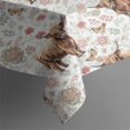 thumbnail image 4 of White Highland Cow Flower Butterfly Pattern Rectangle Tablecloth 60"x102",Waterproof Polyester Rectangle Table Cloth, Wipeable Spillproof Polyester Tablecloth for Dining, Camping, Indoor and Outdoor, 4 of 6