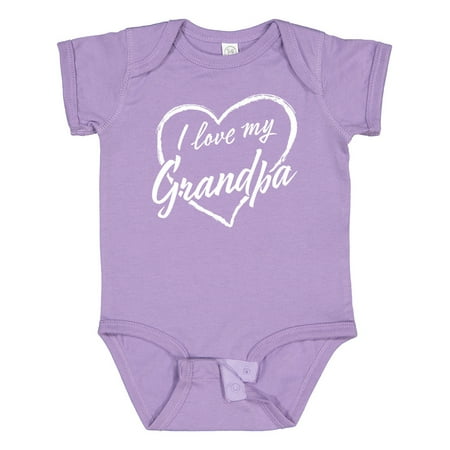 

Inktastic I Love My Grandpa in White Chalk Heart Gift Baby Boy or Baby Girl Bodysuit