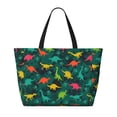thumbnail image 2 of Fotbe Colorful Dinosaurs Bolsa de Viaje para Playa - Resistente al Agua, Bolsa Tote de Gran Capacidad y Ligera con 7 Bolsillos para Mujeres y Hombres, 2 of 7