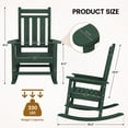 thumbnail image 3 of KINGYES Outdoor Rocking Chair Set of 2 HDPE All Weather Patio Rocker for Garden Lawn, Green, 3 of 8