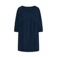 thumbnail image 4 of Lilgiuy Trendy Women's Casual Over Sized Sweatshirt Long Sleeve Dress Round-Neck Ladies Patchwork Mini Dresses Streetwear, 4 of 4